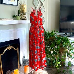 Patrons of Peace Vibrant Red and Green Dress